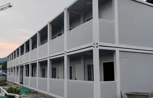 Casa contenedor de paquete plano