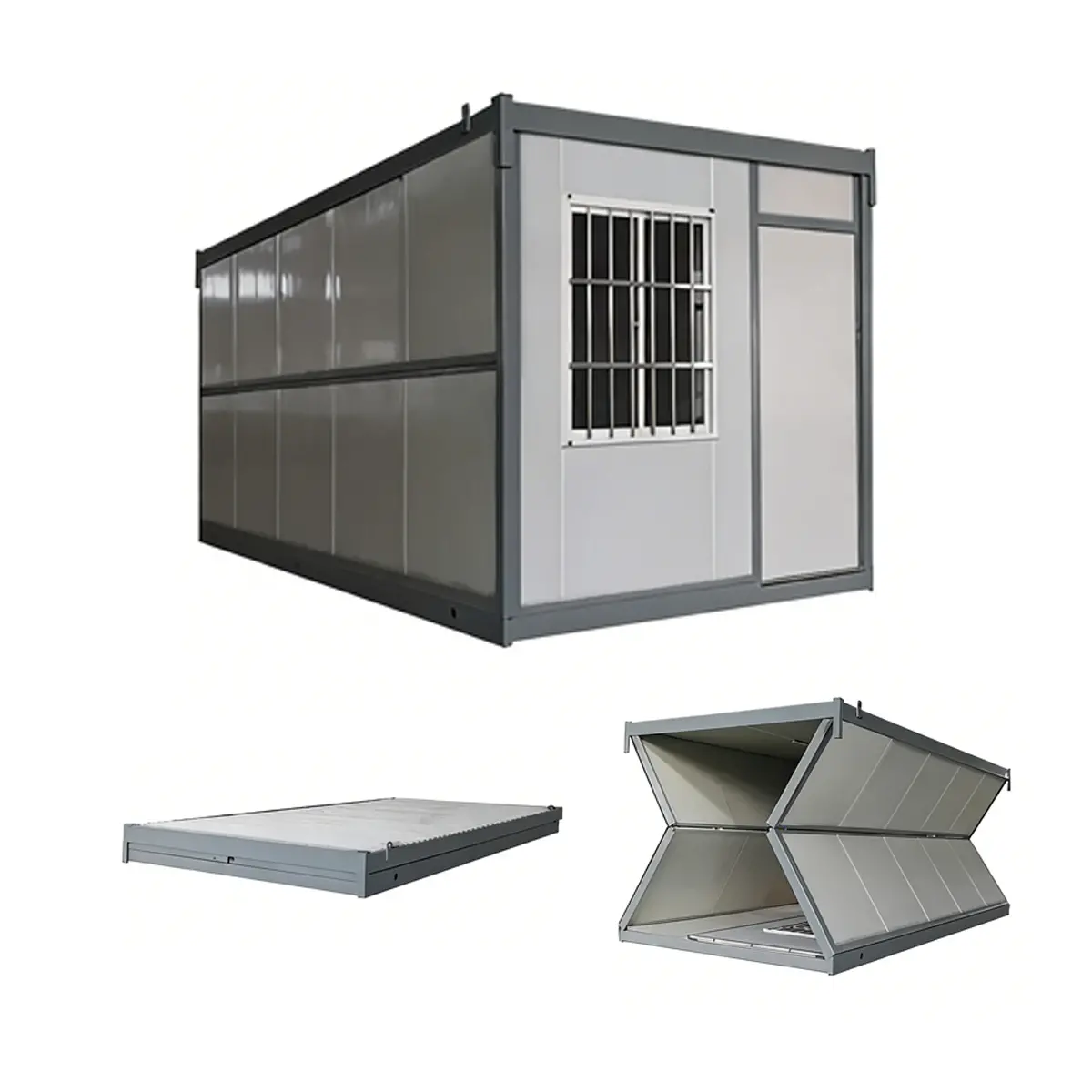 Casa contenedor plegable tipo X