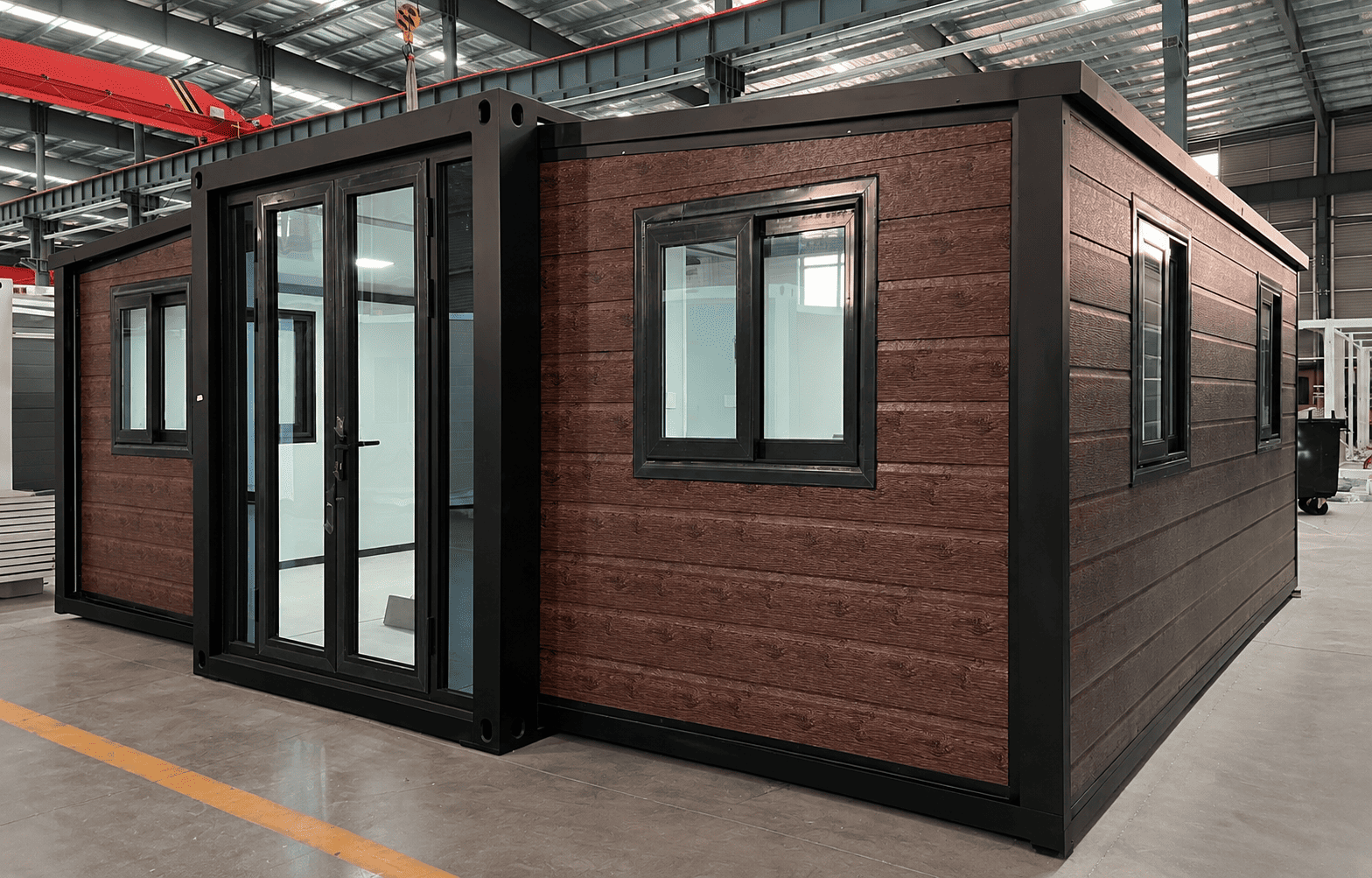 Casa Box Contenedor expandible de 20 pies Inicio | Cabina modular gris carb&oacute;n