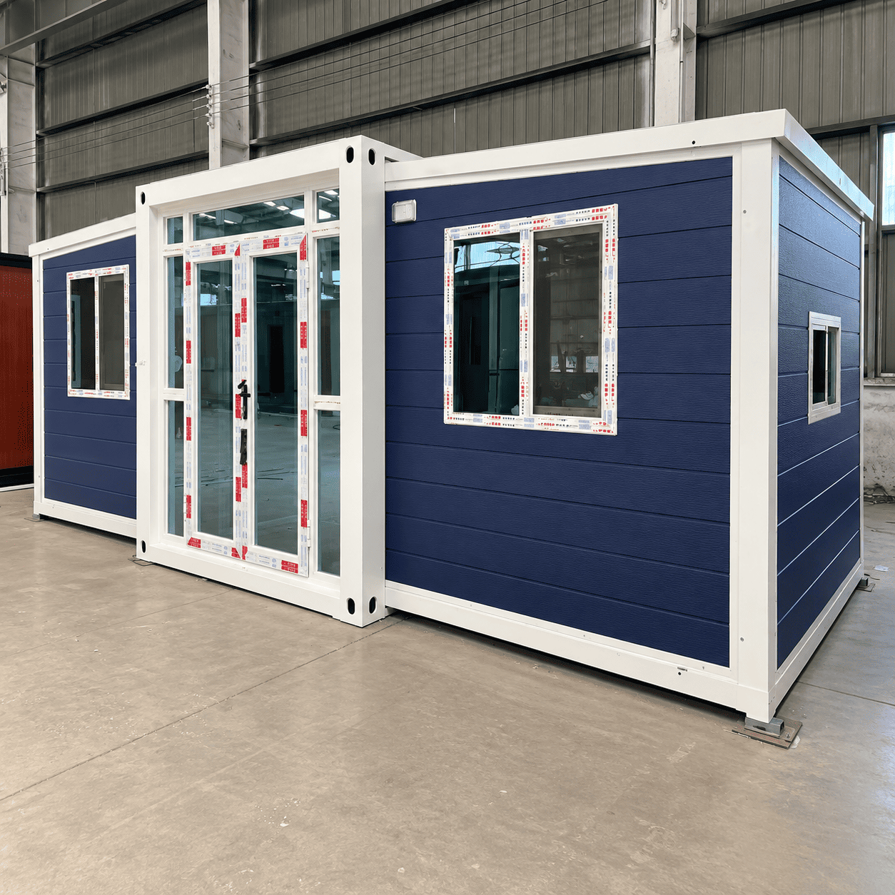 Casa Box Casa contenedor expandible de 10 pies | Vaina costera moderna azul marino